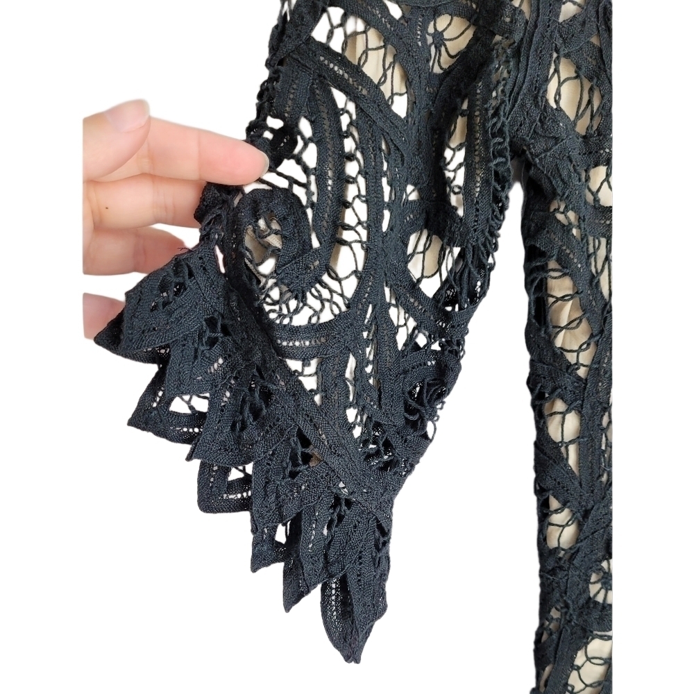 Miu Miu black crochet lace Formal dress, 100% cotton, size 2, Made In Italy - Picture 5 of 10